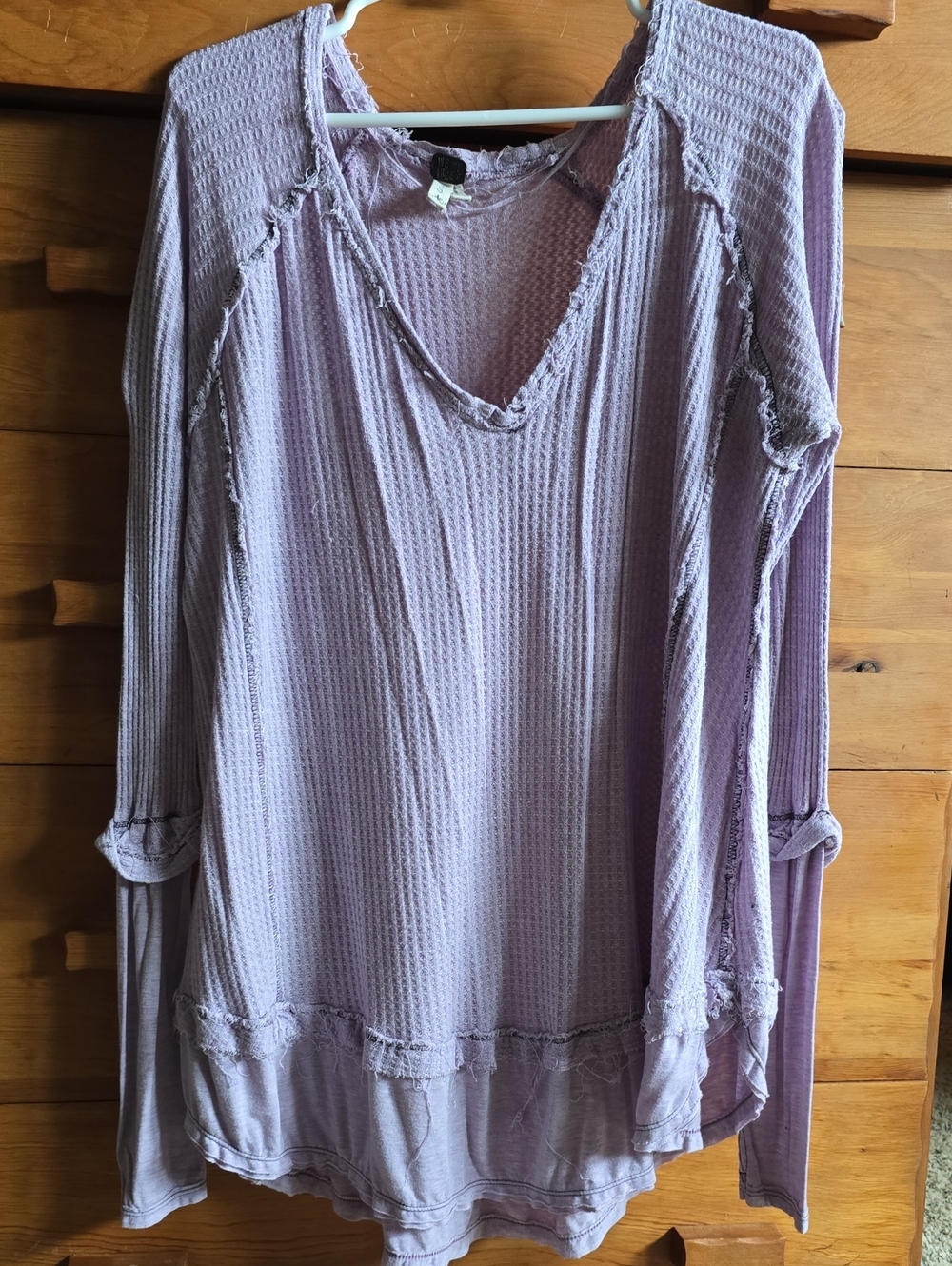 Free People We The Free Lavender Waffle Knit Thermal Tunic Small